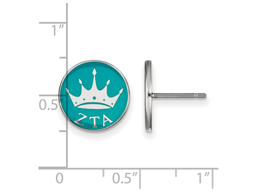 LogoArt Sterling Silver Zeta Tau Alpha Enameled Post Earrings