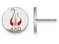 LogoArt Sterling Silver Alpha Chi Omega Enameled Post Earrings