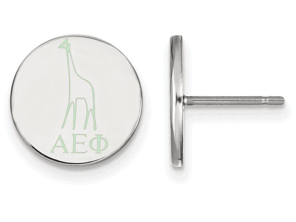 LogoArt Sterling Silver Alpha Epsilon Phi Enameled Post Earrings