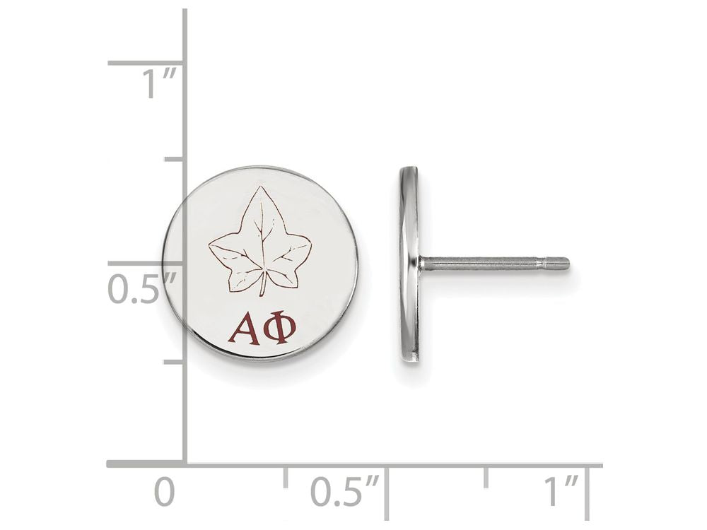LogoArt Sterling Silver Alpha Phi Enameled Post Earrings