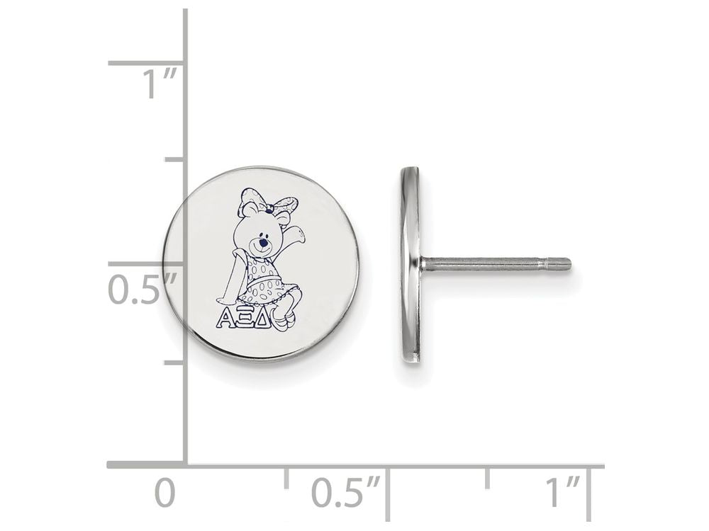 LogoArt Sterling Silver Alpha Xi Delta Enameled Post Earrings