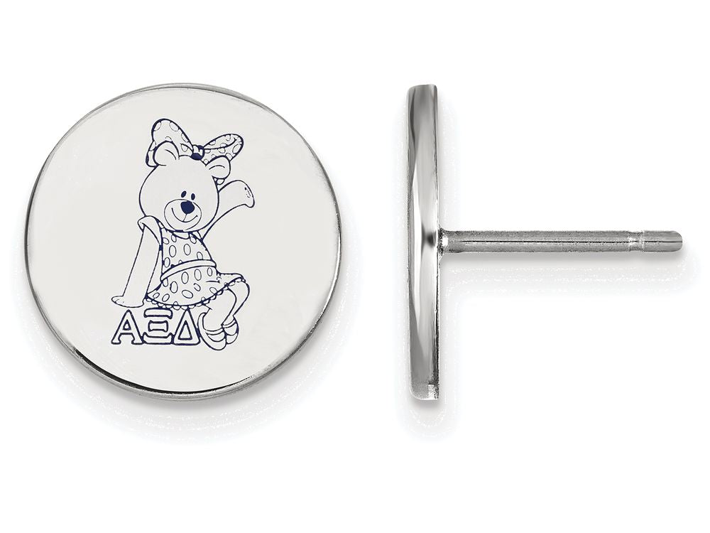 LogoArt Sterling Silver Alpha Xi Delta Enameled Post Earrings