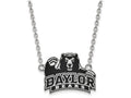 LogoArt Sterling Silver Baylor University Large Enamel Pendant Necklace