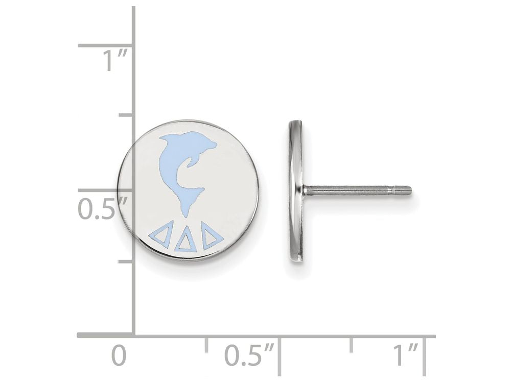 LogoArt Sterling Silver Delta Delta Delta Enameled Post Earrings