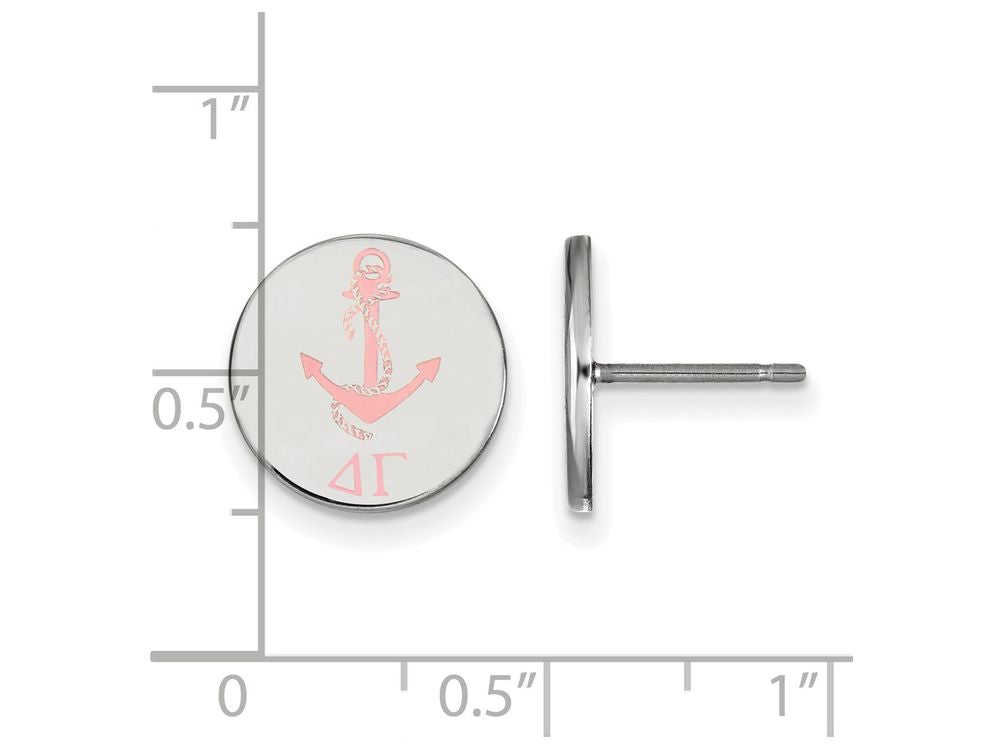 LogoArt Sterling Silver Delta Gamma Enameled Post Earrings