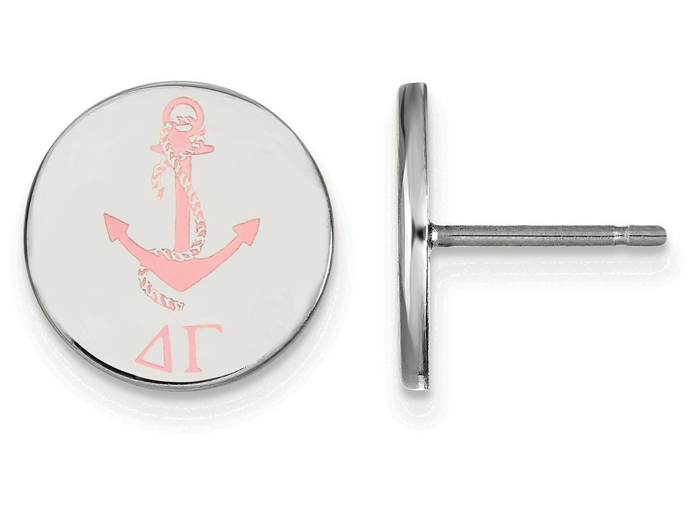 LogoArt Sterling Silver Delta Gamma Enameled Post Earrings