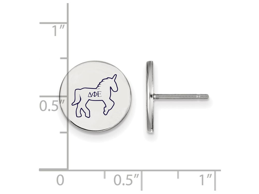 LogoArt Sterling Silver Delta Phi Epsilon Enameled Post Earrings