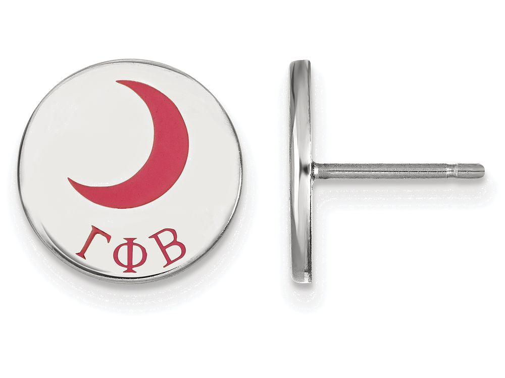 LogoArt Sterling Silver Gamma Phi Beta Enameled Post Earrings