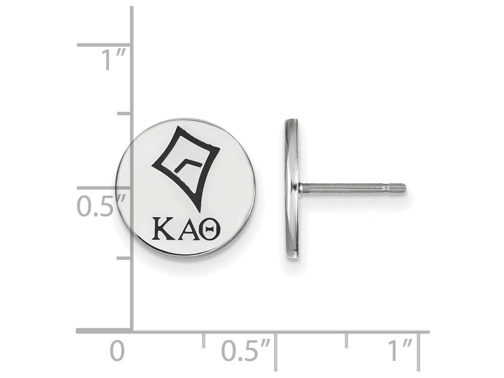 LogoArt Sterling Silver Kappa Alpha Theta Enameled Post Earrings