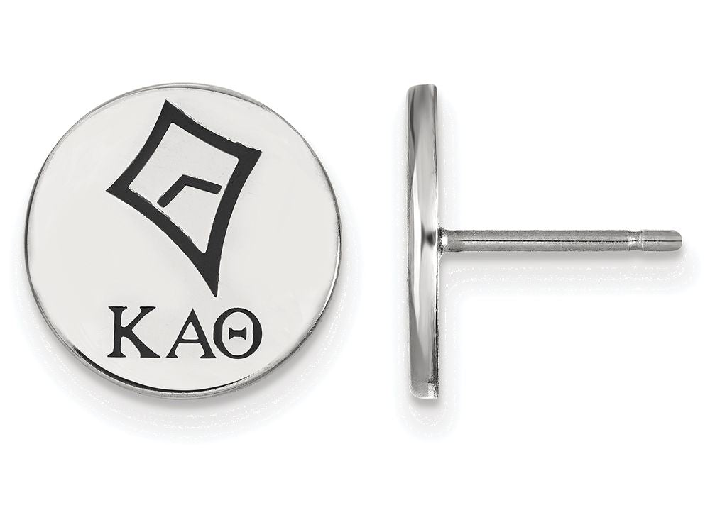 LogoArt Sterling Silver Kappa Alpha Theta Enameled Post Earrings