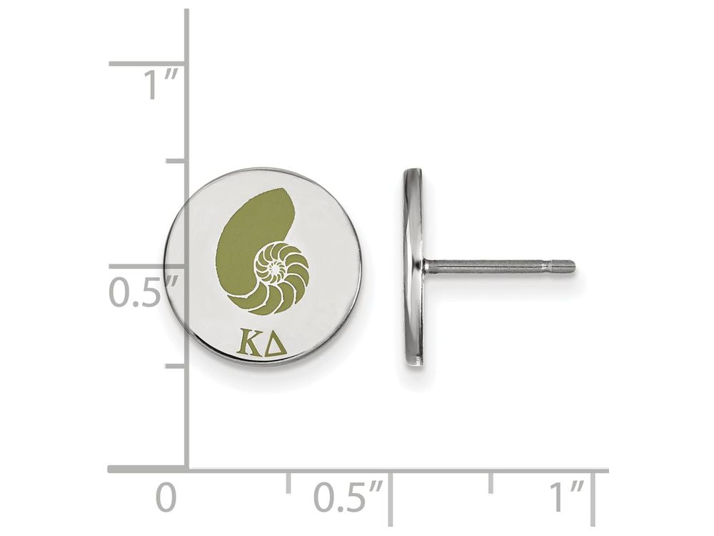 LogoArt Sterling Silver Kappa Delta Enameled Post Earrings