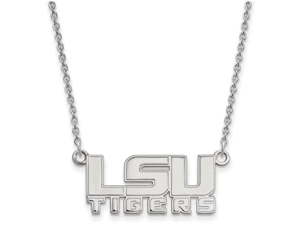 LogoArt Sterling Silver Louisiana State University Small Pendant Necklace