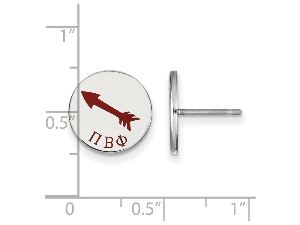 LogoArt Sterling Silver Pi Beta Phi Enameled Post Earrings