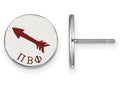 LogoArt Sterling Silver Pi Beta Phi Enameled Post Earrings