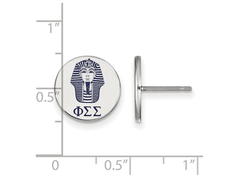LogoArt Sterling Silver Phi Sigma Sigma Enameled Post Earrings
