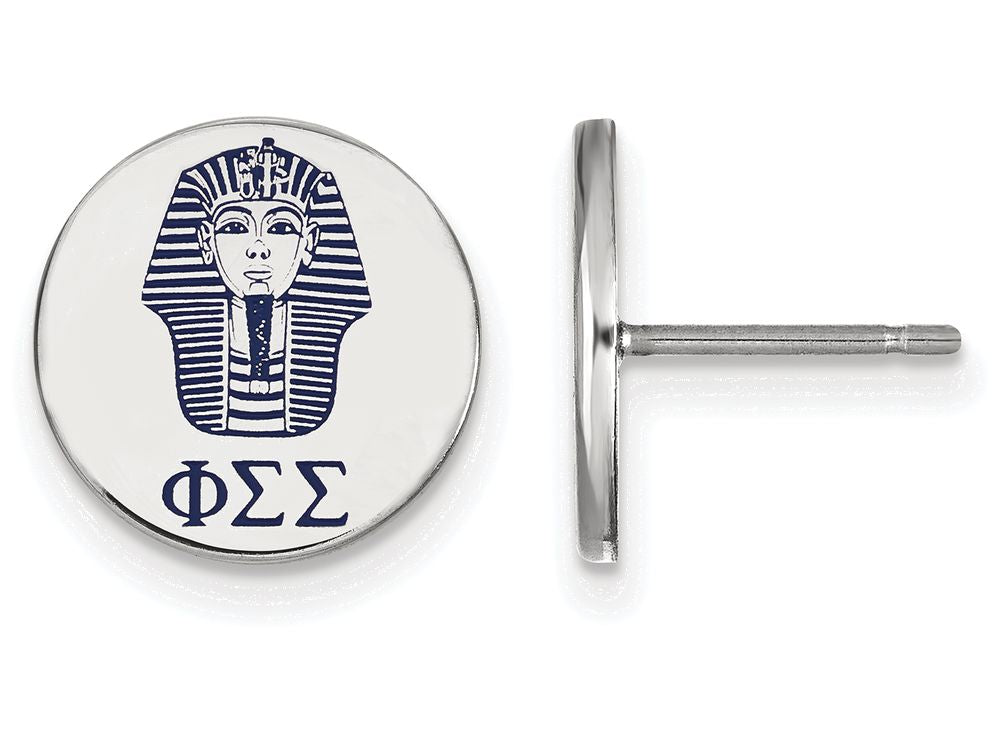 LogoArt Sterling Silver Phi Sigma Sigma Enameled Post Earrings