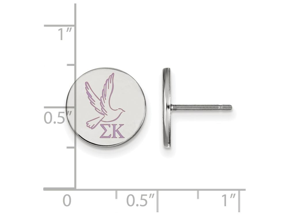 LogoArt Sterling Silver Sigma Kappa Enameled Post Earrings