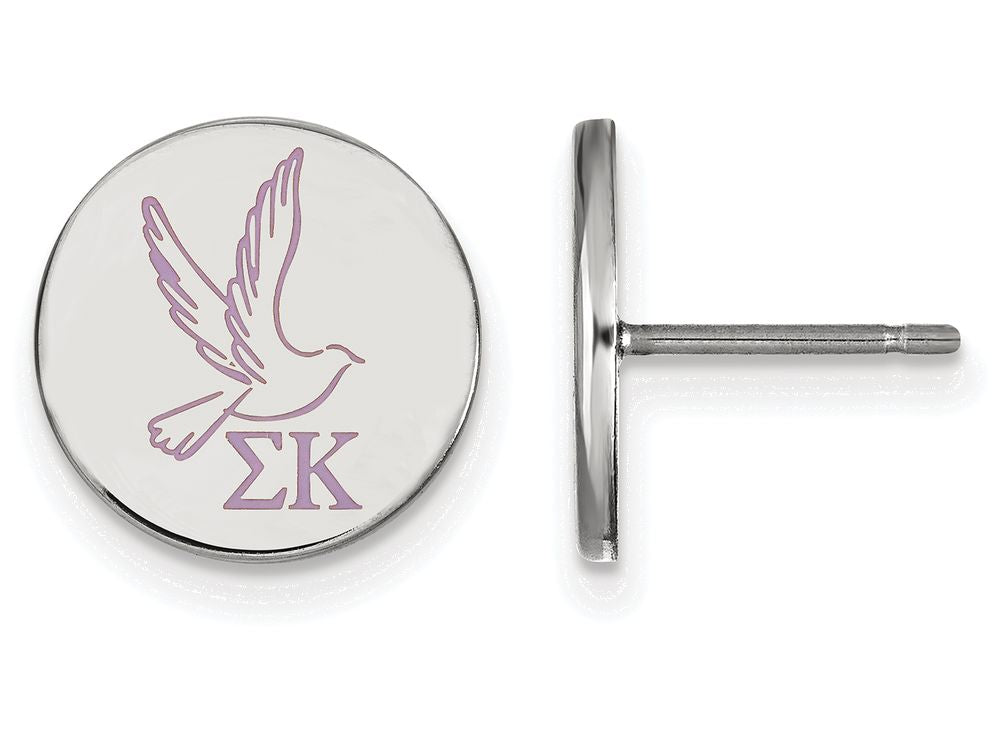 LogoArt Sterling Silver Sigma Kappa Enameled Post Earrings