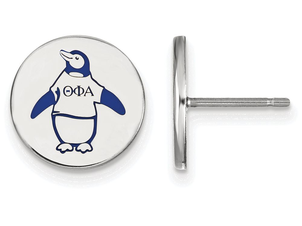 LogoArt Sterling Silver Theta Phi Alpha Enameled Post Earrings