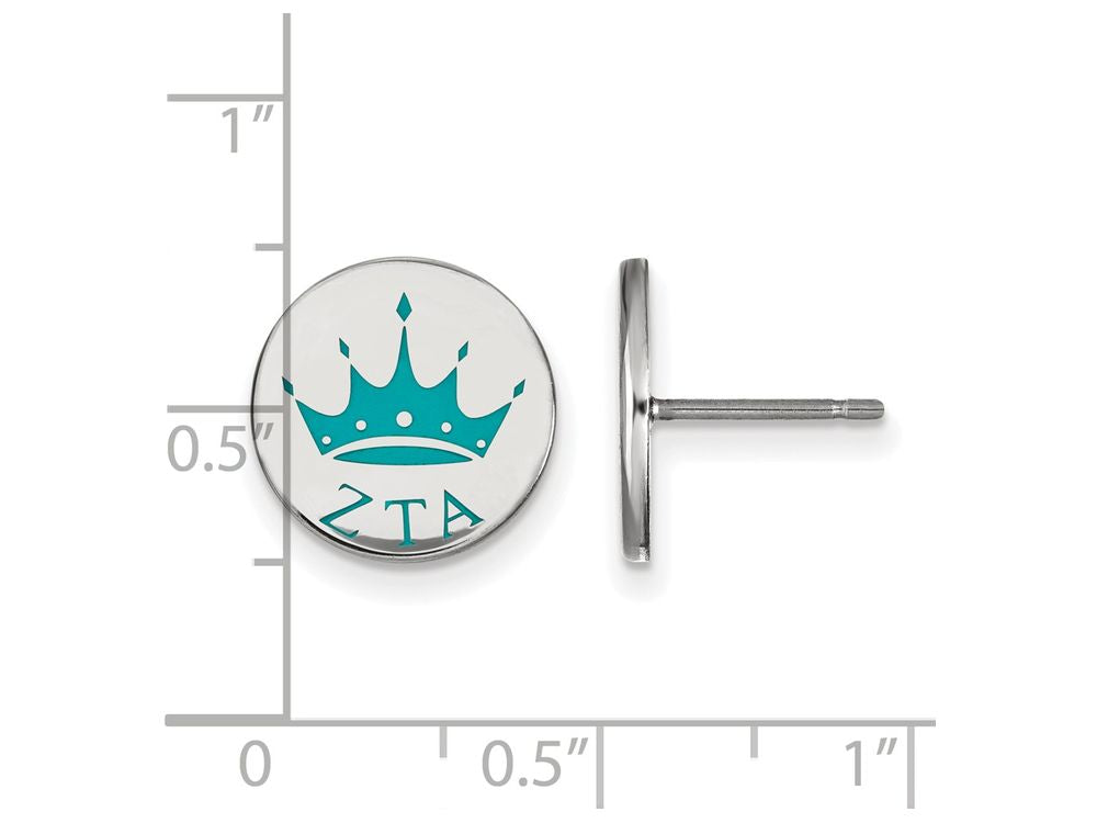LogoArt Sterling Silver Zeta Tau Alpha Enameled Post Earrings