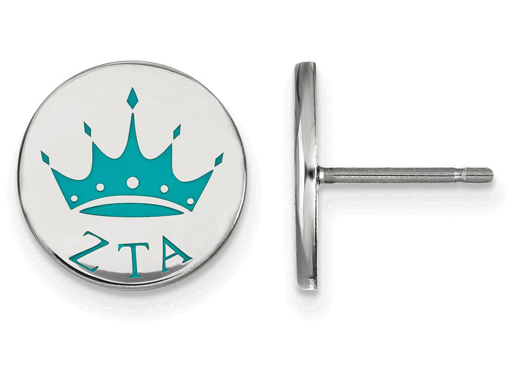 LogoArt Sterling Silver Zeta Tau Alpha Enameled Post Earrings
