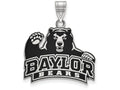 LogoArt Sterling Silver Baylor University Large Enamel Pendant Necklace