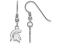 LogoArt Sterling Silver Michigan State University Xs Dangle Earrings Wire