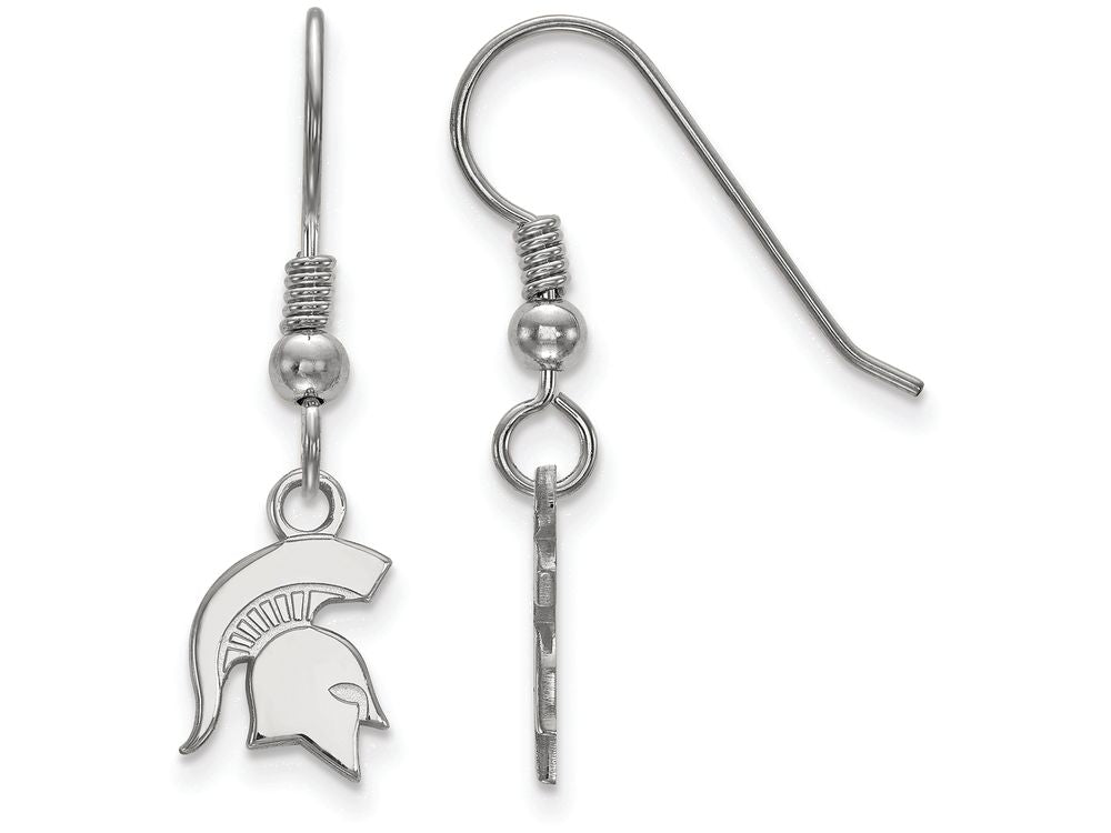 LogoArt Sterling Silver Michigan State University Xs Dangle Earrings Wire