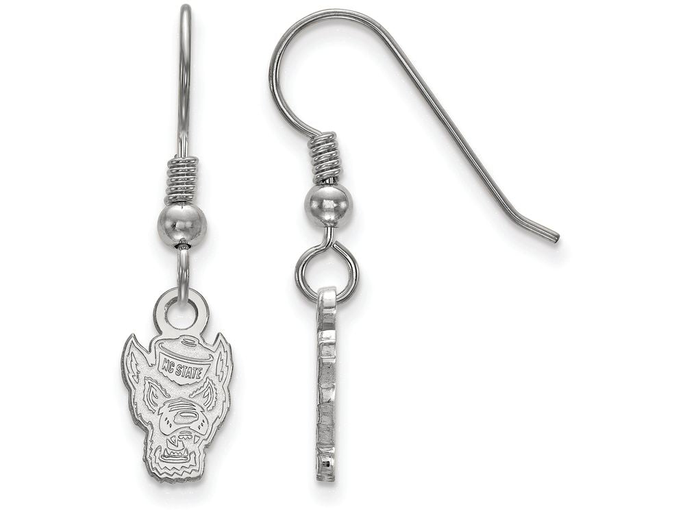 LogoArt Sterling Silver North Carolina State University Xs Dangle Earrings Wire