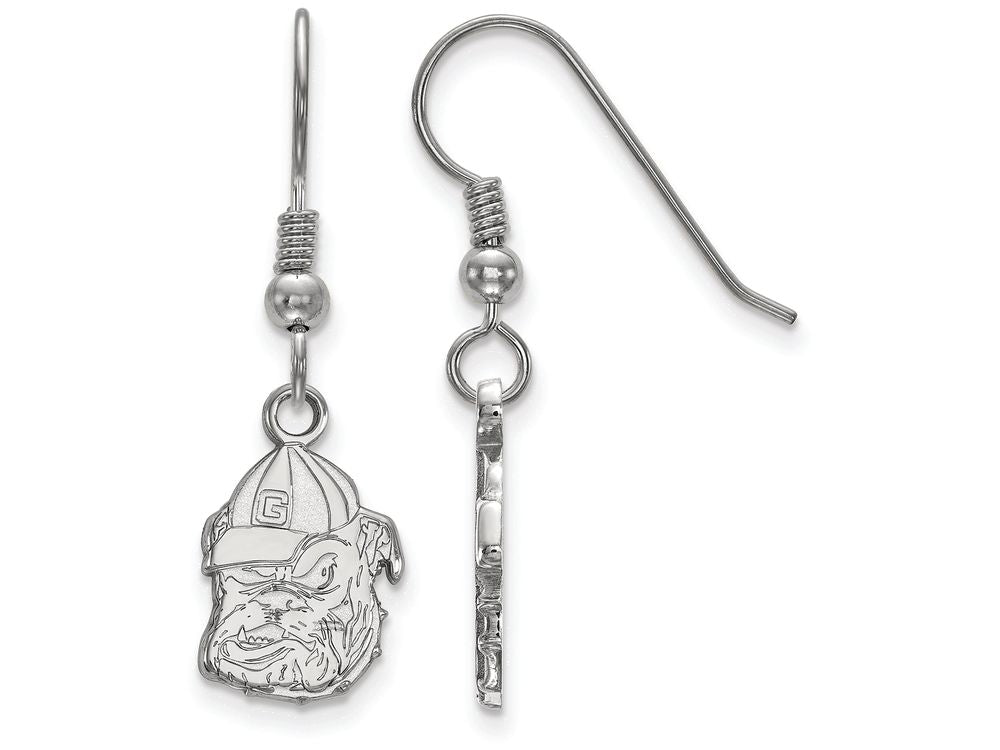 LogoArt Sterling Silver University Of Georgia Small Dangle Earrings Wire