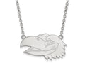 LogoArt Sterling Silver University Of Kansas Large Pendant Necklace