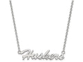 LogoArt Sterling Silver University Of Nebraska Medium Pendant Necklace