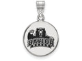 LogoArt Sterling Silver Baylor University Medium Enamel Disc Pendant Necklace