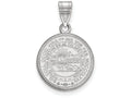 LogoArt Sterling Silver West Virginia University Medium Crest Pendant Necklace