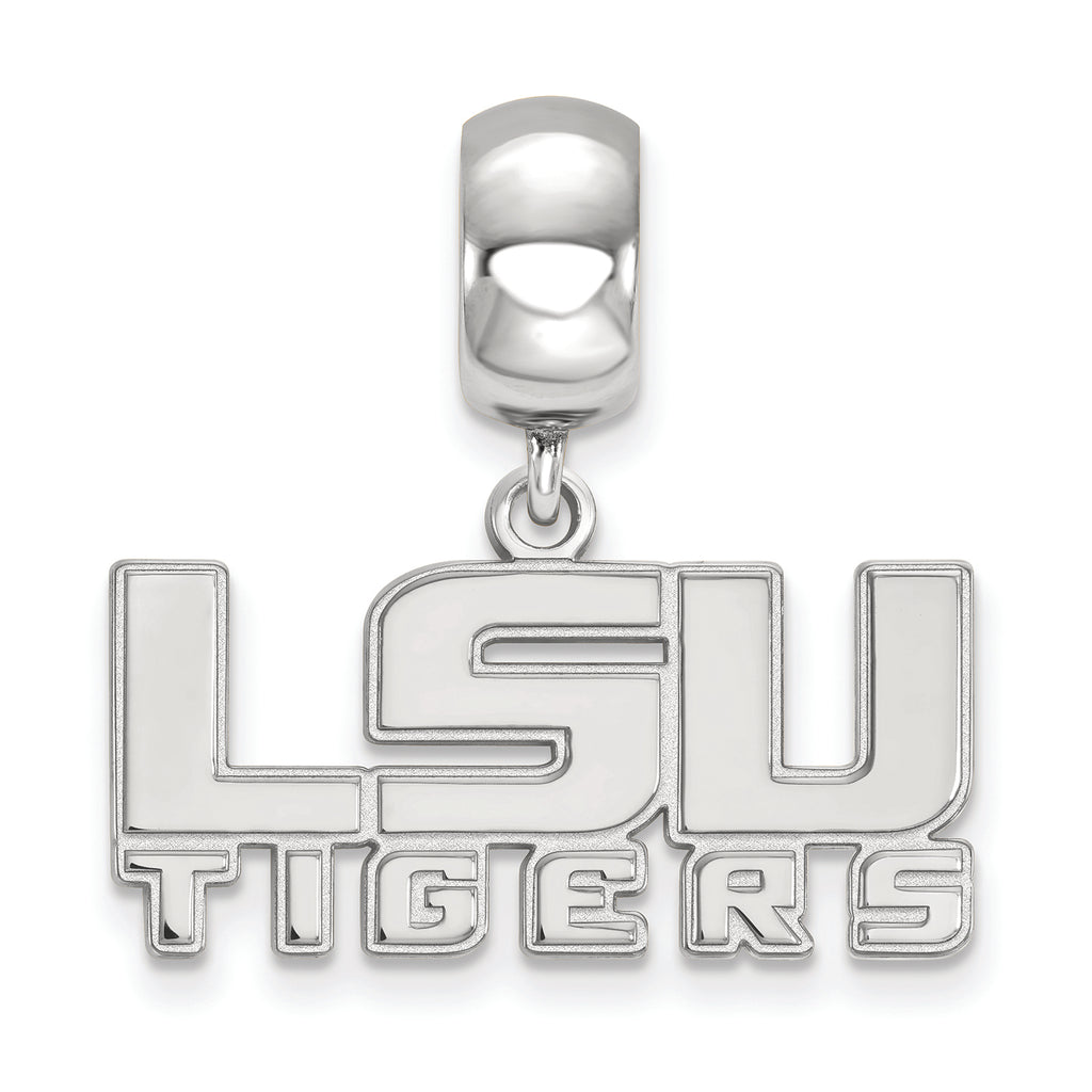 LogoArt Sterling Silver Louisiana State University Bead Charm Charm Small Dangle Bead Charm