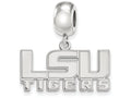 LogoArt Sterling Silver Louisiana State University Bead Charm Charm Small Dangle Bead Charm