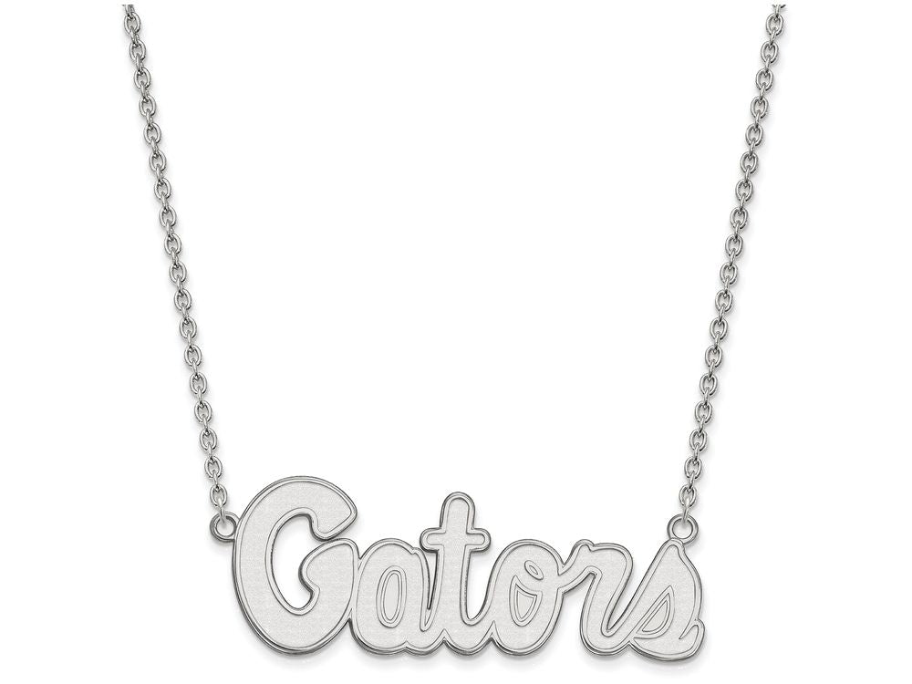 LogoArt Sterling Silver University Of Florida Large Pendant Necklace