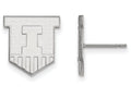 LogoArt Sterling Silver University Of Illinois Small Post Earrings