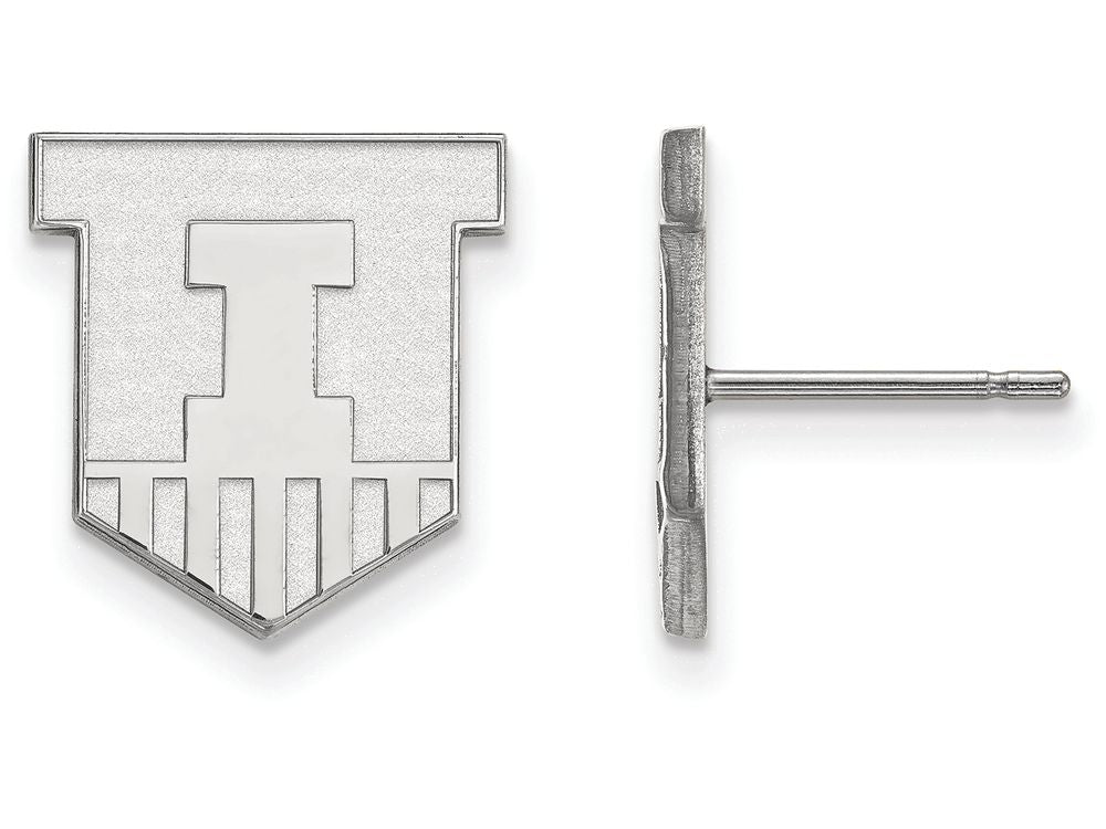 LogoArt Sterling Silver University Of Illinois Small Post Earrings