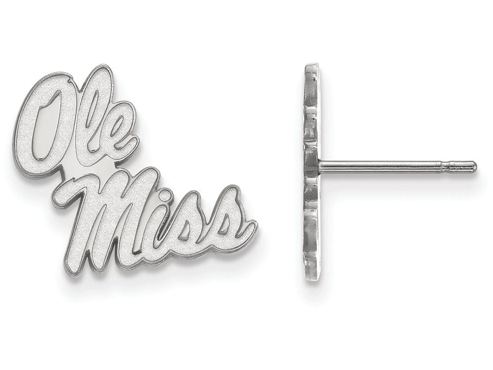 LogoArt Sterling Silver University Of Mississippi Small Post Earrings