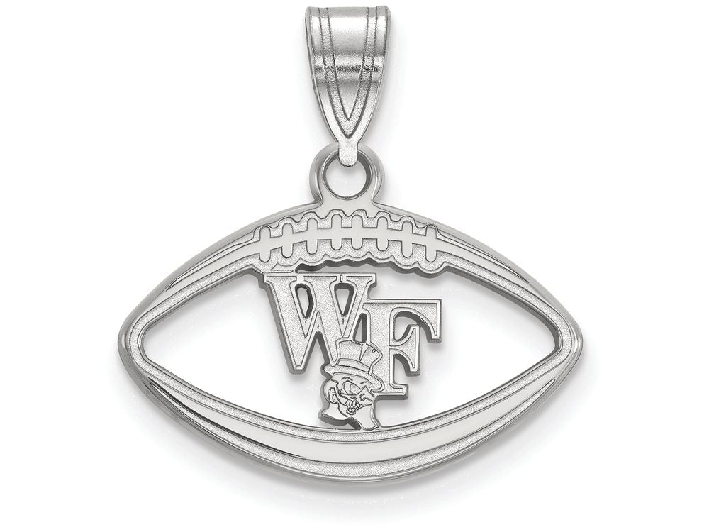 LogoArt Sterling Silver Wake Forest University Pendant Necklace In Football