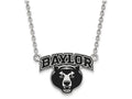 LogoArt Sterling Silver Baylor University Large Enamel Pendant Necklace