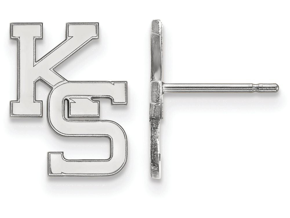 LogoArt Sterling Silver Kansas State University Small Post Earrings