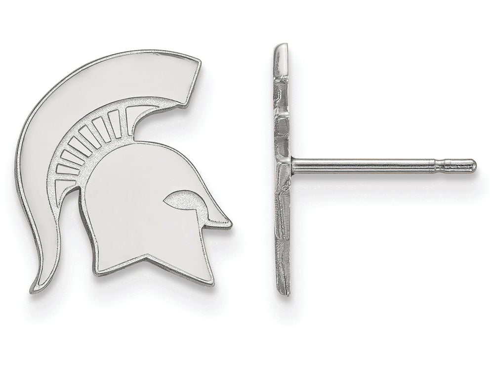 LogoArt Sterling Silver Michigan State University Small Post Earrings