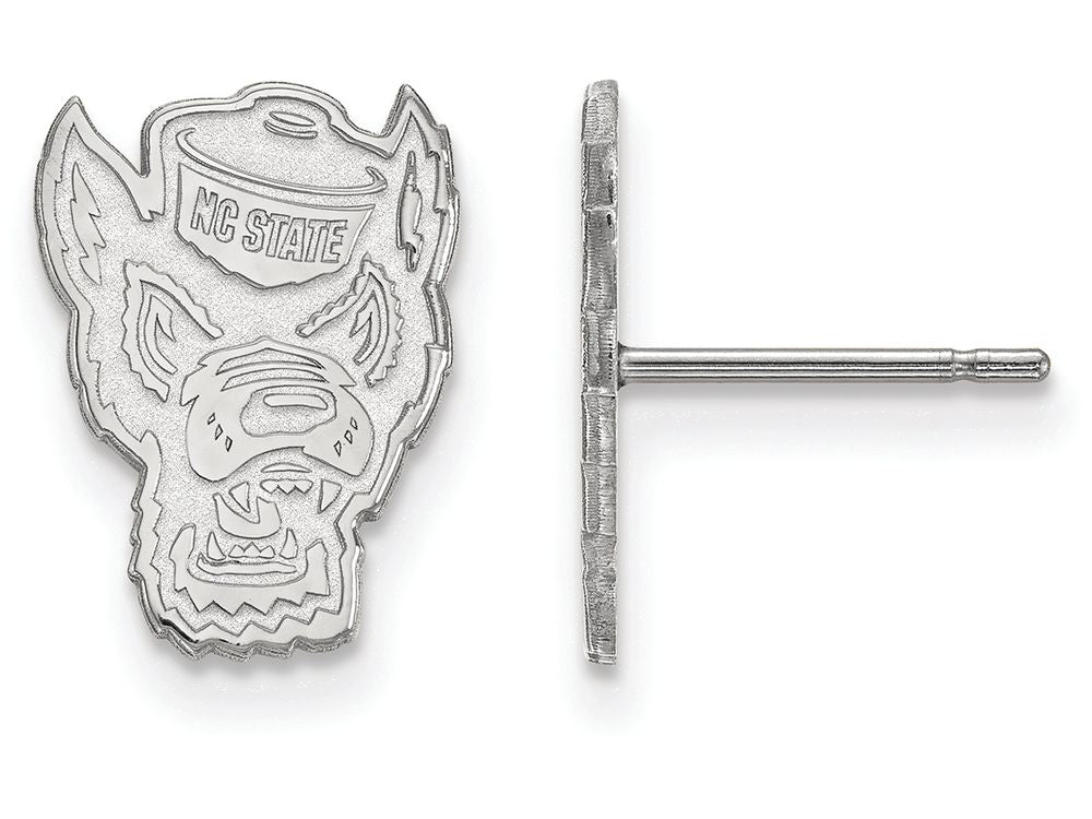 LogoArt Sterling Silver North Carolina State University Small Post Earrings