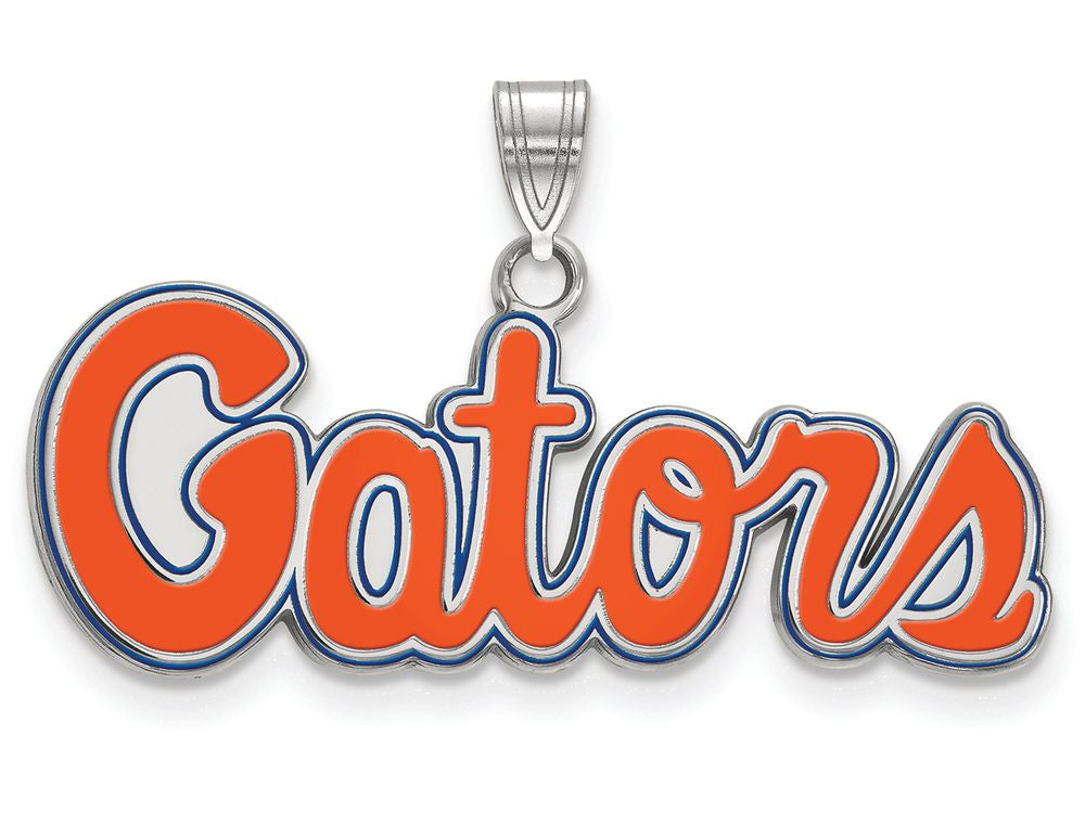LogoArt Sterling Silver University Of Florida Small Enamel Pendant Necklace