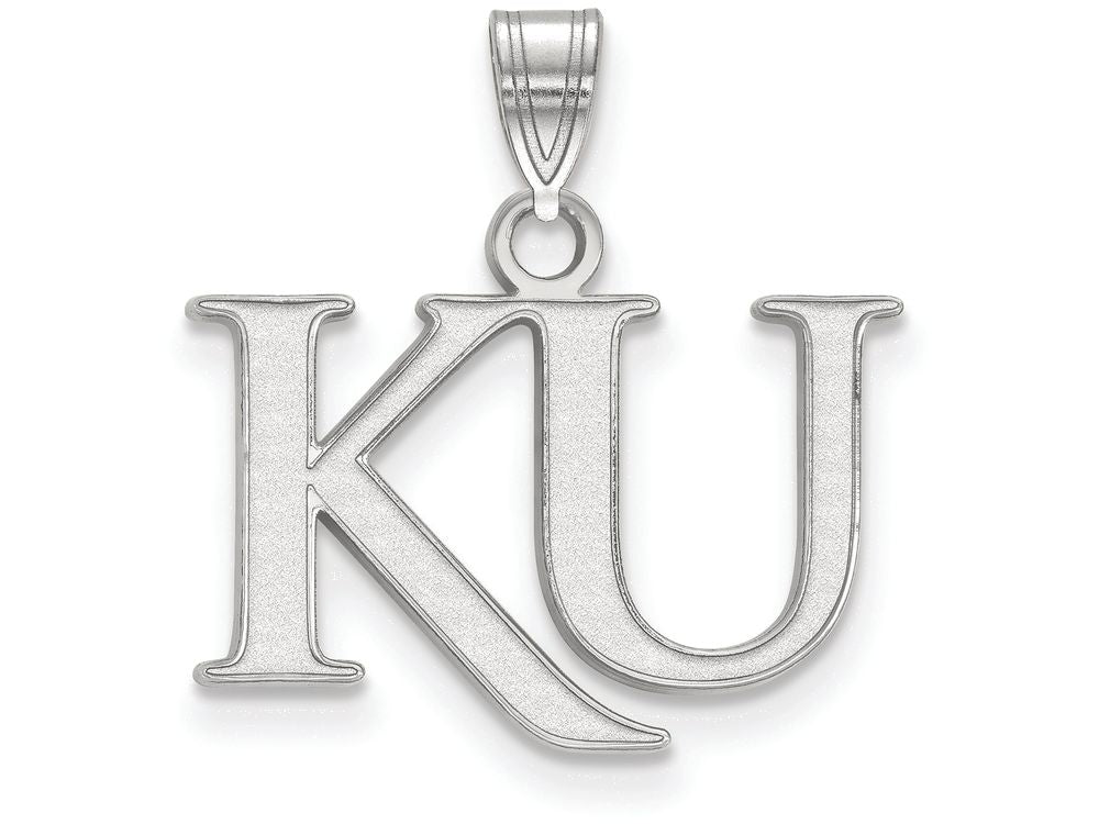 LogoArt Sterling Silver University Of Kansas Small Pendant Necklace