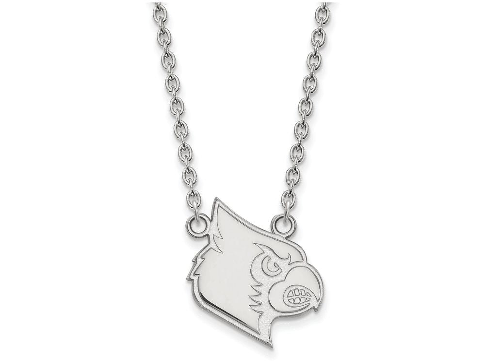 LogoArt Sterling Silver University Of Louisville Large Pendant Necklace
