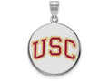 Logoart 925 Sterling Silver University Of Southern California Large Enamel Disc Pendant