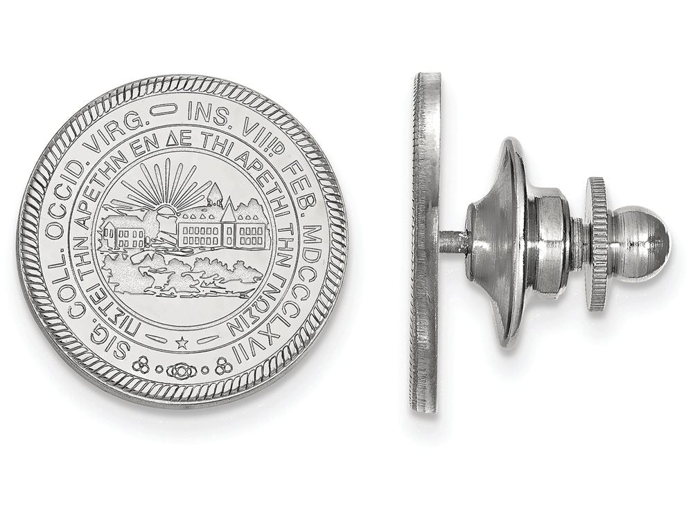 LogoArt Sterling Silver West Virginia University Crest Lapel Pin